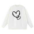 thumbnail image 4 of YueHuiYing Women's Heart Sweater Crew Neck Casual Long Sleeve Loose fit Love Print Ribbed Knit Sweaters Pullover Top, 4 of 6