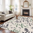 thumbnail image 2 of Green Grey Botanical Area Rugs 5'x8', Small Throw Rugs for Classroom Bedroom, Rustic Country Spring Floral Summer Leaf Indoor Outdoor Rug Non-Slip Low Pile Carpet Runner Reversible Floor Mats, 2 of 8