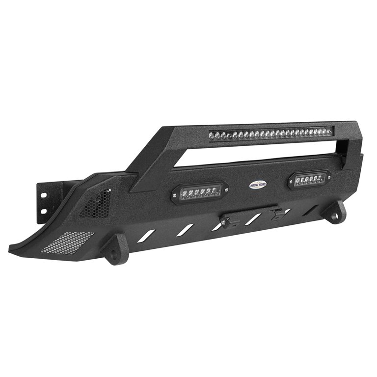 Hooke Road Stubby Steel Front Bumper W/ Led Light Bar Fit Toyota