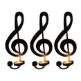thumbnail image 1 of Candelabro de pared vintage con nota musical negra, portavelas con símbolo musical, decoración de pared para sala de estar, comedor y pasillo., 1 of 8