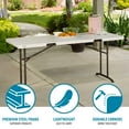 Lifetime 6ft HeavyDuty Plastic Foldable Table, Commercial Grade, Indoor/Outdoor, Almond (80382