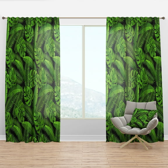 Designart 'Tropical Foliage Mood XIII' Tropical Curtain Panel