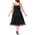 thumbnail image 3 of Agnes Orinda Women's Plus Size Easter Wedding Dress Lace Floral Shoulder Straps Back Zipper Overlay Swing Formal Evening Gowns Cocktail Party Long Dresses 3X Black, 3 of 6