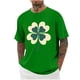 thumbnail image 1 of Hombro Frío Tops Día de San Patricio Impreso Cuello Redondo Gota Hombro, Manga Corta Casual de los Hombres, 1 of 3