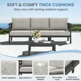 thumbnail image 2 of SERWALL HDPE 8 Pieces Patio Furniture Set, All-Weather Outdoor Sectional Sofa Couch Set, Patio Conversation Set with Coffee Table, Ottomans & Cushions, Grey/Khaki, 2 of 10