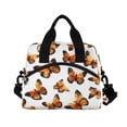 thumbnail image 2 of Insulated Crossbody Lunch Bag 10L Lunch Tote with Adjustable Shoulder Strap for Work Office Picnic Orange-black Butterfly, 2 of 6