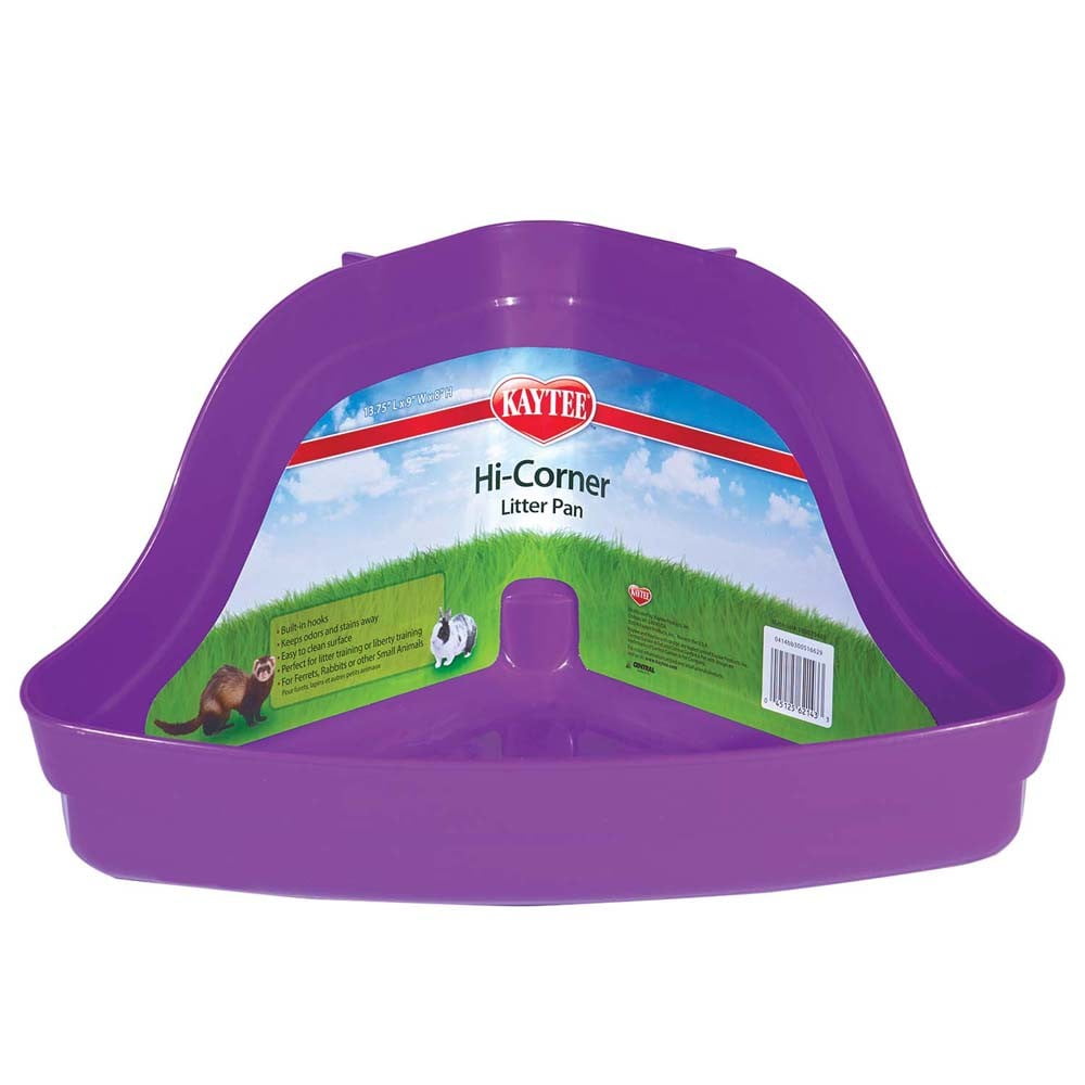 Kaytee Hi-Corner Litter Pan Plastic Tray for Small Animal Waste