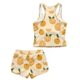 thumbnail image 2 of Xoenoiee Orange Print Girls Tankini Swimsuits with Shorts 2026 Vacation Travel Modest Swimwear Boho Graphic 2 Piece Bathing Suits, Size 12-13 Years, 2 of 3