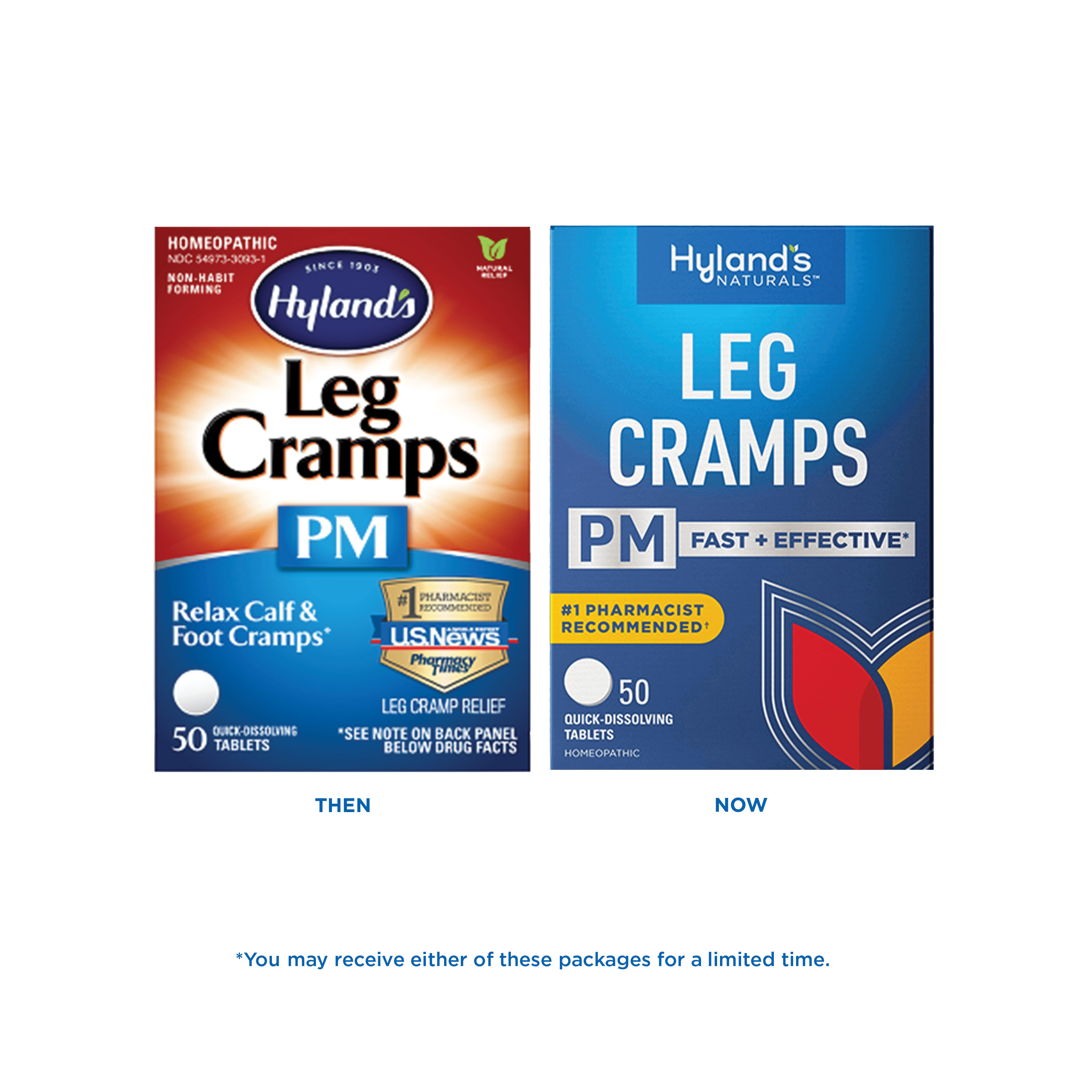 Hyland's Naturals Leg Cramps PM Tablets, Natural Cramp Pain Relief with Restful Sleep, 50 Count