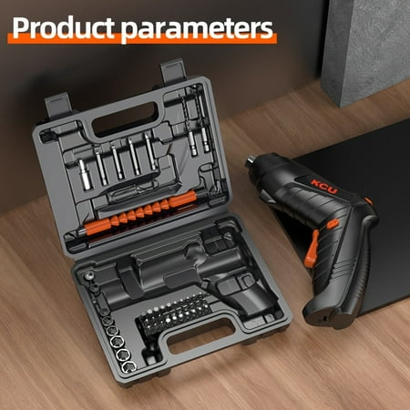 47pcs 3.7V Black 90° Rotating Electric Screwdriver Wireless Mini Drill USB Rechargeable LED Light Screwdriver Heads Home Computer Furniture Repair