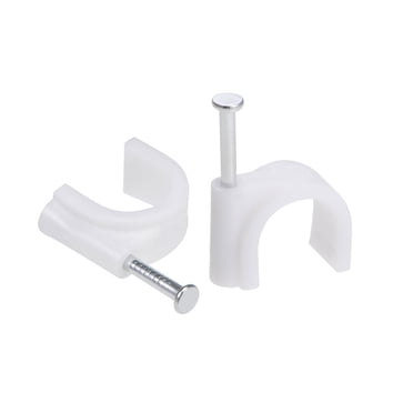 100-Pack 6mm Cable Clips – Nail-in Wire Organizers For Ethernet, TV & Phone Cords