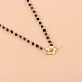 thumbnail image 5 of Collar de cuentas de cristal Simple negro de la suerte, flor con hebilla OT para mujer, 5 of 5