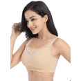 thumbnail image 6 of BIMEI Mastectomy Bra with Pockets for Breast Prosthesis Women's Full Coverage Wirefree Everyday Bra 8888,Beige, 36A, 6 of 7
