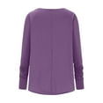 thumbnail image 5 of LLYWEY Long Sleeve Tunic Tops for Women with Thumb Holes Solid Color Casual Loose Fitting T Shirts Fall Trendy Crew Neck Pullover Sweatshirt Blouses, Big & Tall, Y-3-Purples, XXL, 5 of 5