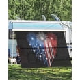 thumbnail image 4 of 4th of July RV Awning Sun Shade Screen 9'X15.3' Patriotic Heart Fireworks Mesh Sunscreen Red White BlueDripping Awning Shade Screen with Zipper UV Blocker Completed Kits for RV Motorhome Camper, 4 of 7