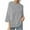 Gray, variant on gakvbuo 3/4 Sleeve Lace Top For Womens Summer Tunic Blouse Shirt Crew Neck Solid Color Casual Top