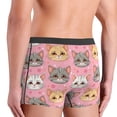 thumbnail image 4 of Men's Boxer Briefs, Cute Cartoon Cat Face Pink Soft Comfy Mens Underwear Boxer Briefs Breathable With Widen Waist, 4 of 7