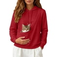 thumbnail image 3 of CAIVO Unisex Sweatshirt Kitten Pouch Hoodie, Winter Hooded Topst With Pocket And Pets Pouch For Cat Mom, Comfort Cat Dog Carrier Tops For Adults, 3 of 6