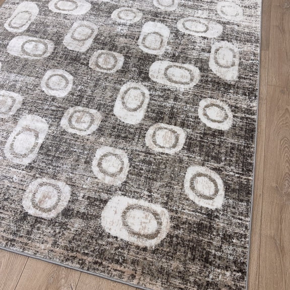 Rug Branch Cadence Modern Abstract Indoor Area Rug, Grey Beige - 4'x6'