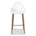 thumbnail image 1 of Tabouret Blanc Avec Pieds En Bois, 1 of 3