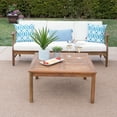 thumbnail image 2 of GDF Studio Abena Outdoor Acacia Wood 3 Seater Sofa and Coffee Table Set with Cushions, Green, 2 of 12