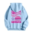 thumbnail image 4 of Womens Hoodies Sweatshirts Lightweight Beach Vibe Hoodie for Women Meet At The Beach Comfort Wear Blue XL, 4 of 5