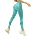thumbnail image 3 of WLJ Women Solid Color Winding Lines High Waist Tummy Control Leggings, 3 of 3