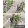 thumbnail image 6 of St. Patrick's Day Linen Curtain Valance for Bedroom/Bathroom/Kitchen/Office/Living/Dining Room Windows,Retro Vase Lavender Eucalyptus Flower Plaid Pocket Topper Drapes Decorative Cafe Drapery 54x18, 6 of 6