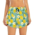 thumbnail image 4 of Lsque Lemons Chamomile Flowers And Leaves Printed Women's Running Shorts with Liner Pockets,Elastic Quick Dry Workout Athletic Gym Yoga Shorts,Womens High Waist Shorts-Medium, 4 of 9