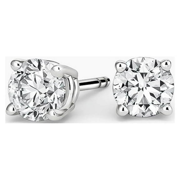 Paris Jewelry 14k White Gold 0.25 Ct Round Created Diamond Stud Earrings Unisex plated