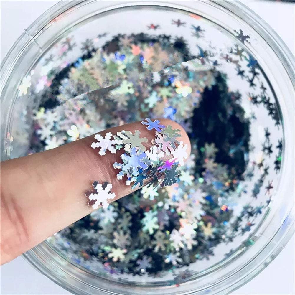 Snow Crystals Glitter Flakes - 2 Ounces Retro Snowflakes