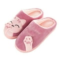 thumbnail image 2 of JeashCHAT Women's Winter Home Slippers Cute Cartoon Cat Memory Foam Slippers House Slippers Soft Plush Warm Slip On Slippers Non-Slip Indoor Bedroom Floor Shoes, 2 of 7