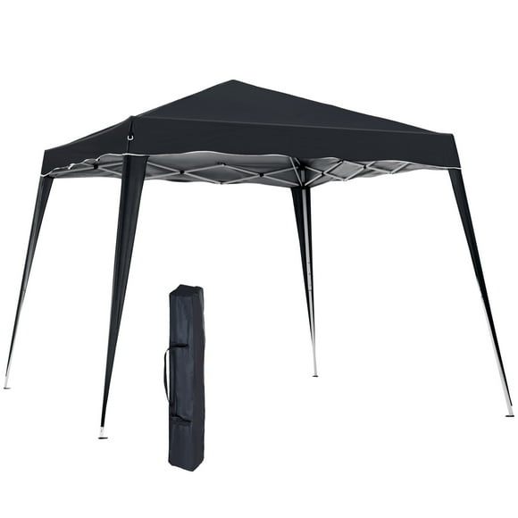 Outsunny 8' x 8' Pop Up Canopy Foldable Outdoor Canopy Tent w/ Bag, Black