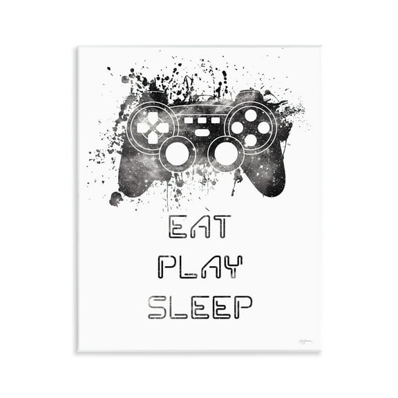 Stupell Industries Eat Play Sleep Gaming Typography Painting Unframed Art Print Wall Art, 11 x 14