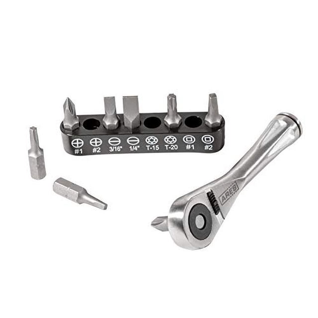 Llave de trinquete ARES 70040 para microbits de 1/4 de pulgada Mini destornillador alta torsión