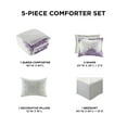 thumbnail image 2 of Comfort Spaces Queen Size Comforter Set, 5-Piece Floral Bedding Set for All Season, Purple Queen Comforter Set with Bed Skirt, 2 of 6