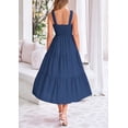 thumbnail image 2 of Vestido PRETTYGARDEN para mujer, a media pierna, color azul oscuro, talla XXL, 2 of 9
