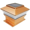 thumbnail image 2 of iGlow 4 Pack Copper Outdoor Garden 4 x 4 Solar LED Post Deck Cap Square Fence Light, 2 of 6