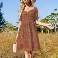 thumbnail image 2 of Brown Brick Wall Sleeveless Dress women's summer dress 2024 elegant party dress for women 2024, 2 of 6