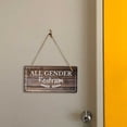 thumbnail image 5 of All Gender Restroom 5x10 Hanging Wall or Door Sign (Dark Wood) | Rustic Wood Restroom & Hygiene, 5 of 8