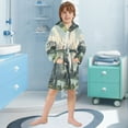 thumbnail image 5 of FORMRS Niños Bathrobe Unisex Hooded Robe Soft Plush Pajamas Sleepwear, Size 2-3T, Watercolor Mountatin, 5 of 7