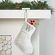 thumbnail image 4 of Calcetines navideños de seda blanca brillante, calcetines con letras de 23 cm, calcetines decorativos para chimenea, colgantes, 4 of 6