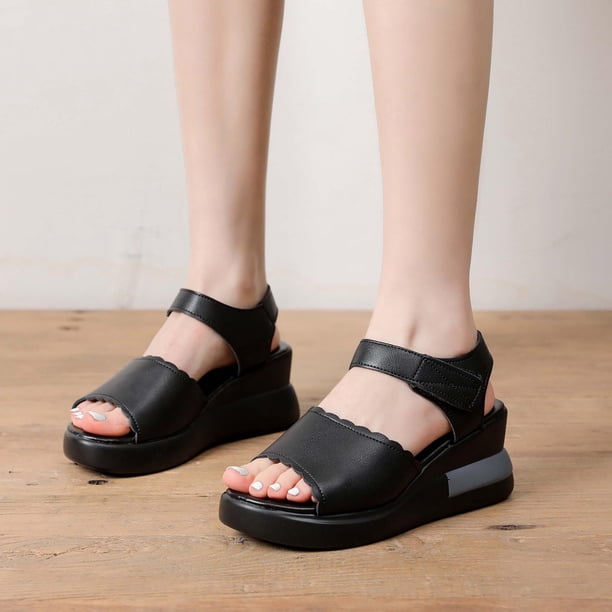 Zapatos de verano para mujer, sandalias informales para mujer, sandalias planas con tacón de cuña Wmkox8yii nm10325