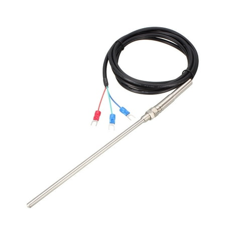Uxcell PT100 0-400C 150mm Length Probe 3 Cable Thermocouple Sensor 6.6Ft