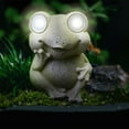 thumbnail image 6 of Gmogad LED Solar Powered Frog Garden Statue - Waterproof Resin Outdoor Decor with Auto Night Light, Cute Patio/Pond Ornament for Yard & Lawn, 6 of 7