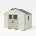thumbnail image 2 of Patiowell Outdoor Storage Shed 10x8FT, Resin Plastic Tool Room with Waterproof Roof and Skylight, Beige, for Garden/Yard/Workshop Storage, 2 of 11