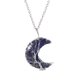 thumbnail image 1 of Zhuge Colgante de collar con forma de árbol de la vida, accesorios para collares para hombres y mujeres, colgante de luna de grava de cristal de colores (hilo plateado azul oscuro), 1 of 5