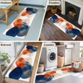 thumbnail image 5 of 2'x6' Rug Runners for Hallways Kitchen, Navy Blue Burnt Orange Non Slip Entryway Beside Floor Carpet Runner, Modern Middle Century Geometric Laundry Room Bedroom Throw Rugs Mat for Family Pet, 5 of 8