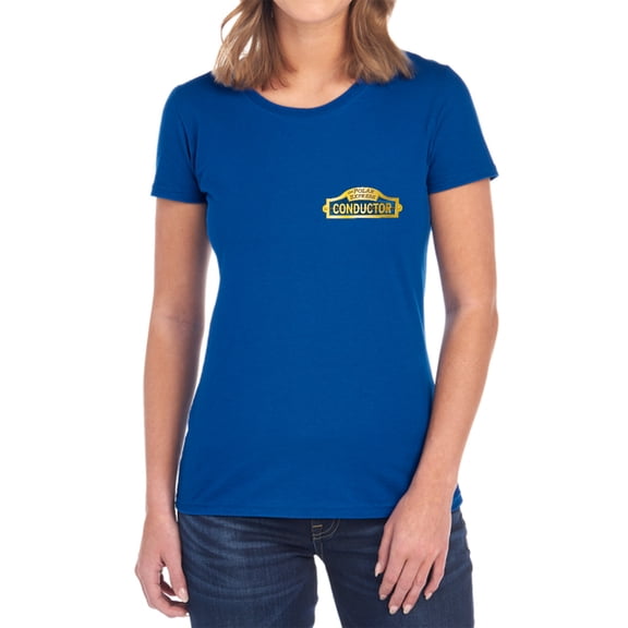 Polar Express Conductor Women's T Shirt, Royal, Small