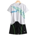 thumbnail image 5 of KPOPLK Boys 2-piece Clothes Teen Boys Short Sleeve Graphic T-Shirt and Shorts Set, Lightweight & Breathable Size 11-12 Years,White, 5 of 5